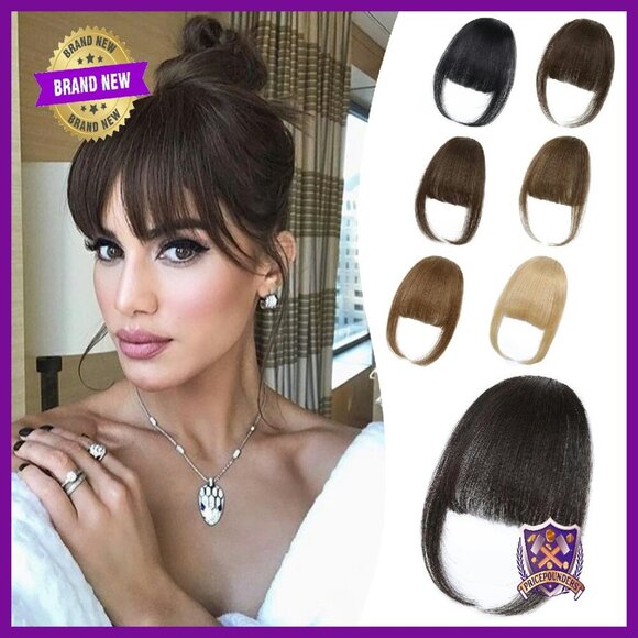 100% Human Hair Clip-In Bangs, Wispy Feathered Fringe, Easy Daily Wear main image 5